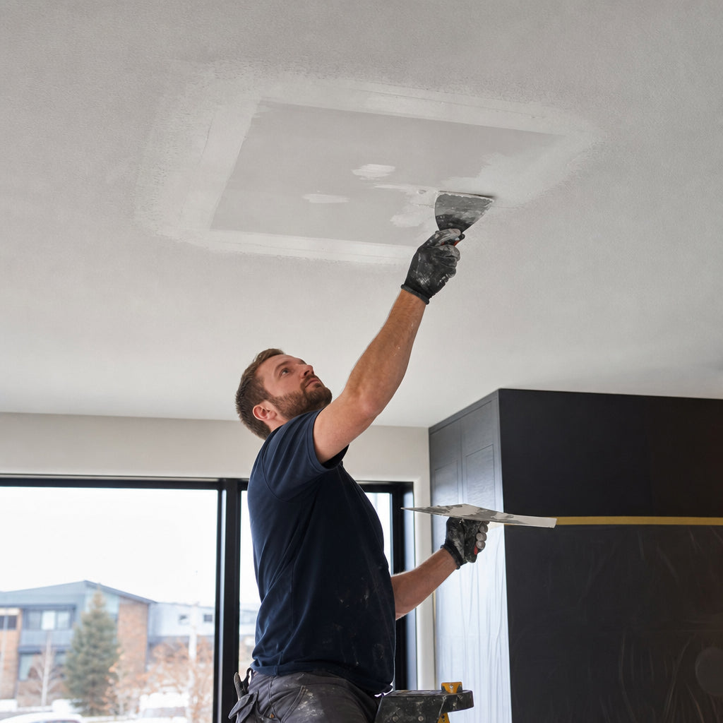 Ceiling Drywall Patch with Texture Match