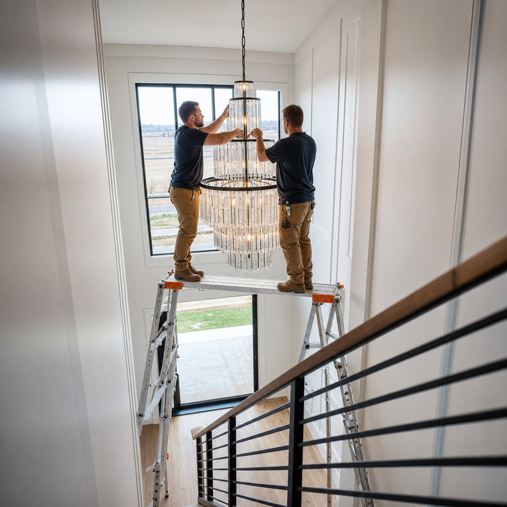 Chandelier Hang — Staircase / Two-Story Foyer