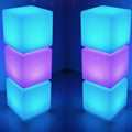 LED RGB Glow Tables + Cubes 6 Tall 4 Short 4 Cubes Used