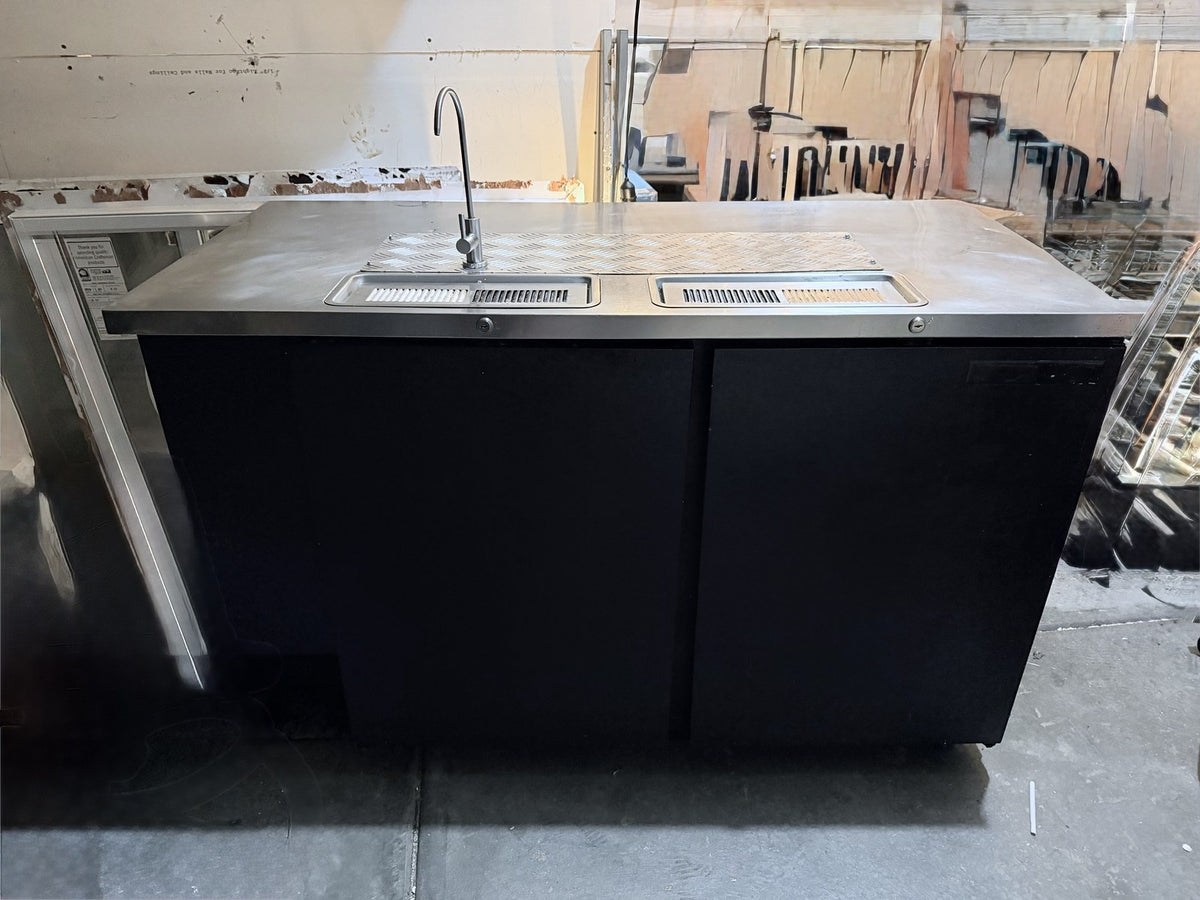 Beverage-Air DD58-1 commercial dual-door direct-draw keg cooler (used)