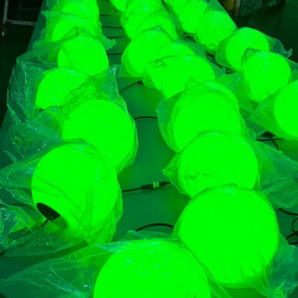 LED RGB pixel ball pack of 24 — ⌀20cm/8in + PSU/controller (used)