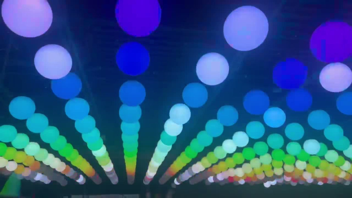 LED RGB pixel ball pack of 24 — ⌀20cm/8in + PSU/controller (used)
