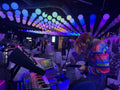 12× Moer 30cm RGB kinetic LED hanging balls + 24V PSU (used, Denver)