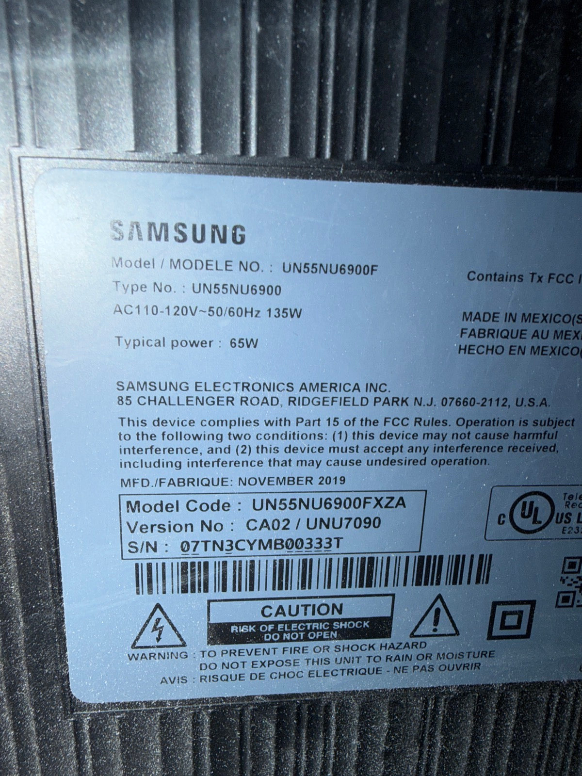 3× Samsung 55″ UN55NU6900 4K TVs (used)
